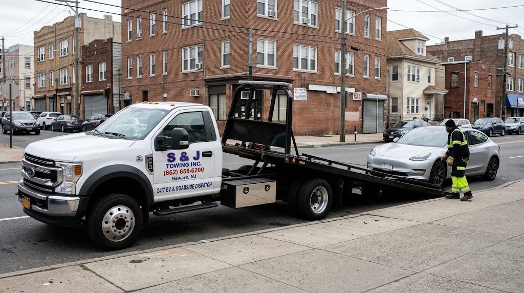 Safe four-wheel elevated electric vehicle towing in New Jersey