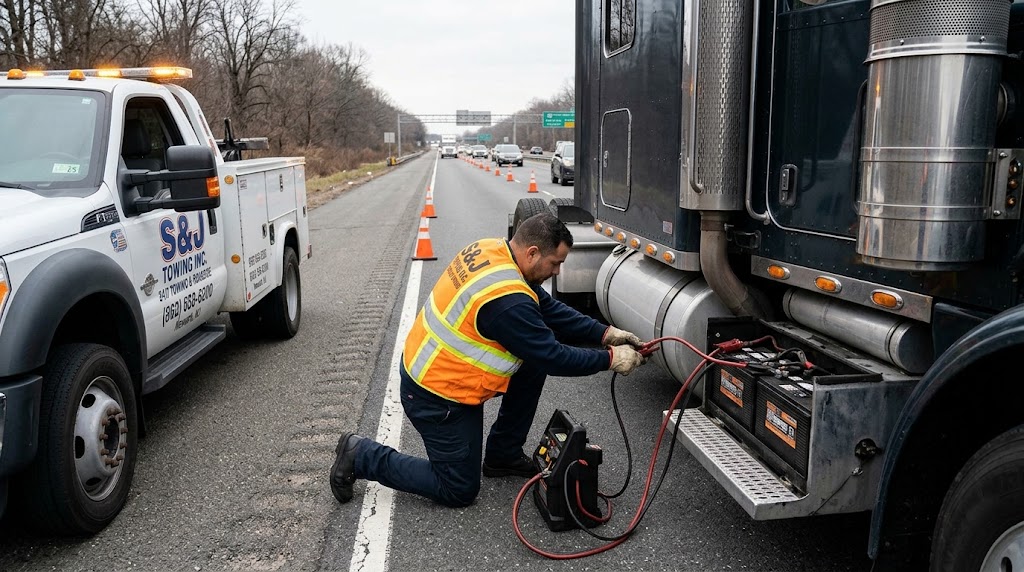 Heavy duty roadside assistance and commercial truck jump start in New Jersey