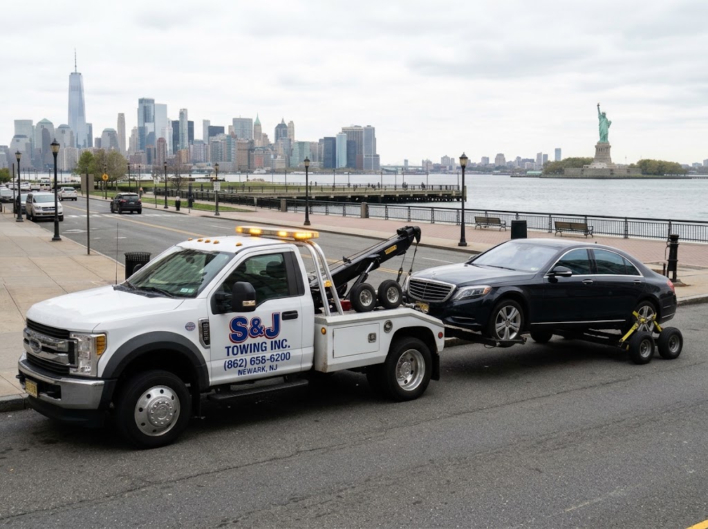 S & J Towing Flatbed Truck Operating in Bayonne Hudson County NJ